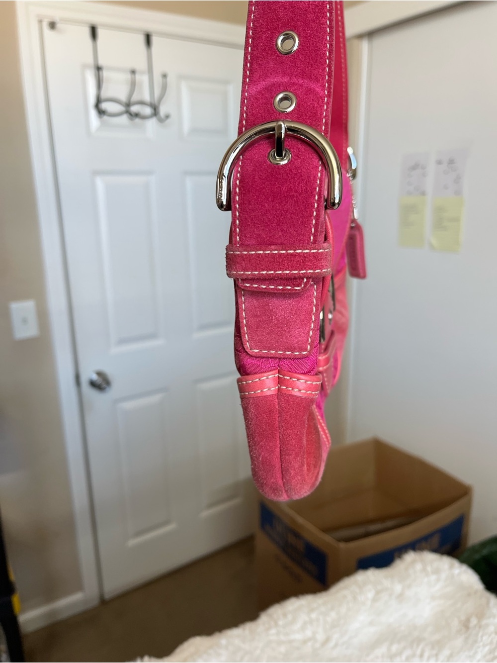 Coach 6818 SMALL Vintage Pink Soho Y2K Signature C Canvas & Suede Bag Rare - Picture 14 of 16